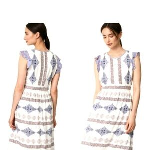 Loft Midi Flutter Sleeve Dress, Size Small